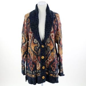 J Jill Long Cardigan Sweater Jacket Chunky Knit L